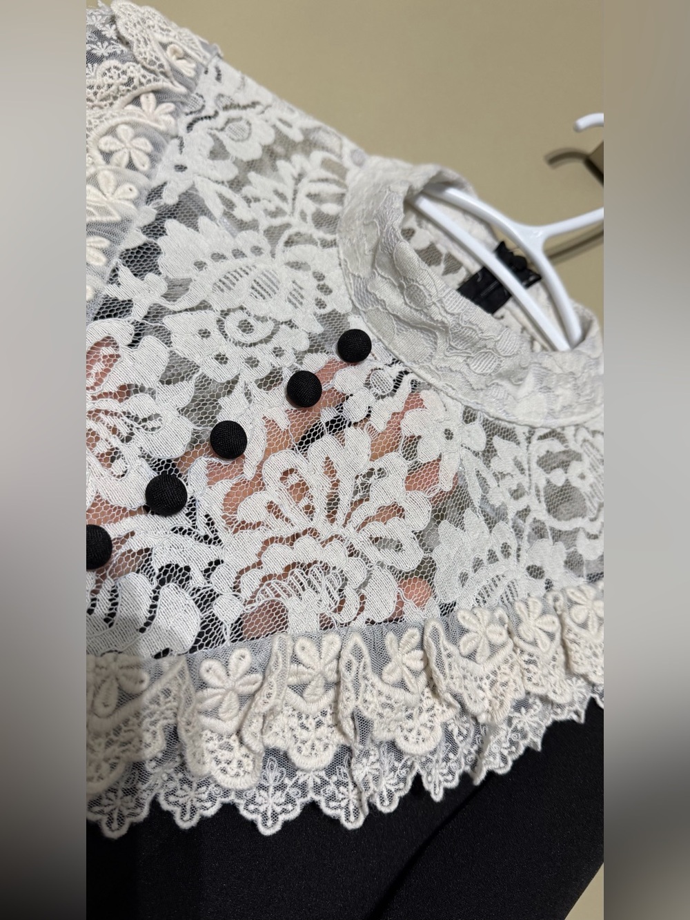 Daisy Victorian Gothic Lace & Ribbon Korean Made Mini Dress - Picture 7 of 10